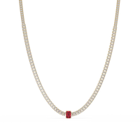 24.0 CTW Emerald-Cut Colorstone Necklace – CAD image 1