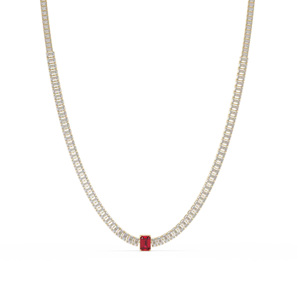 24.0 CTW Emerald-Cut Colorstone Necklace – CAD image 1
