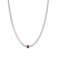 24.0 CTW Emerald-Cut Colorstone Necklace – CAD image 2