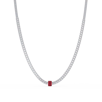 24.0 CTW Emerald-Cut Colorstone Necklace – CAD image 2