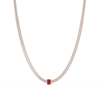 24.0 CTW Emerald-Cut Colorstone Necklace – CAD image 3