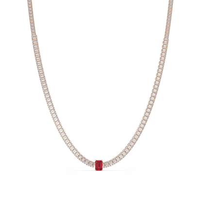24.0 CTW Emerald-Cut Colorstone Necklace – CAD image 3