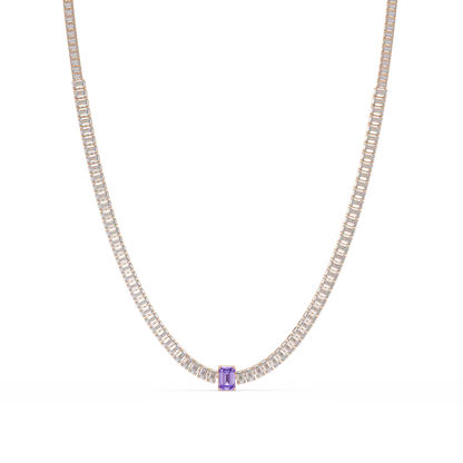 24.0 CTW Emerald-Cut Colorstone Necklace – CAD image 4
