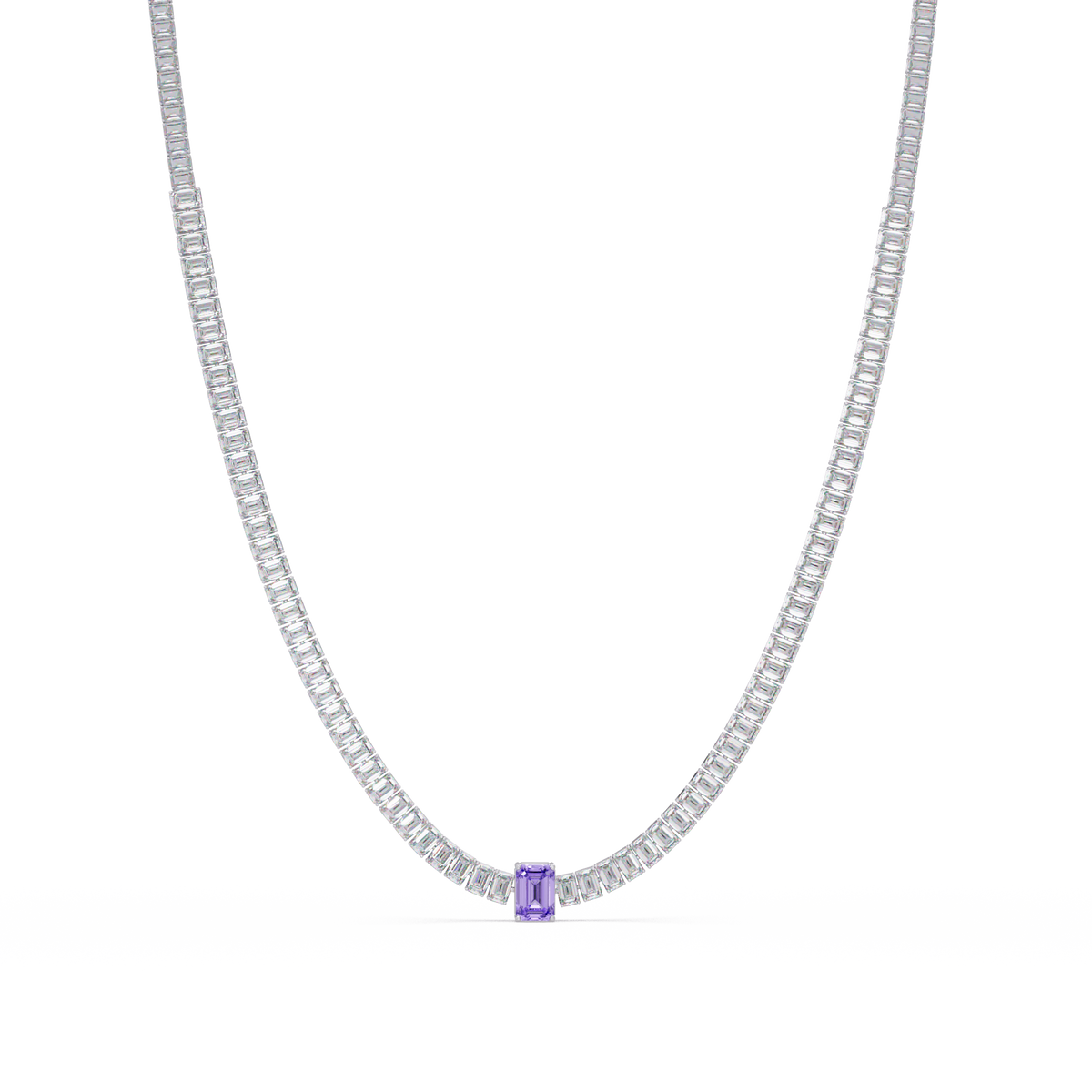 24.0 CTW Emerald-Cut Colorstone Necklace – CAD image 5