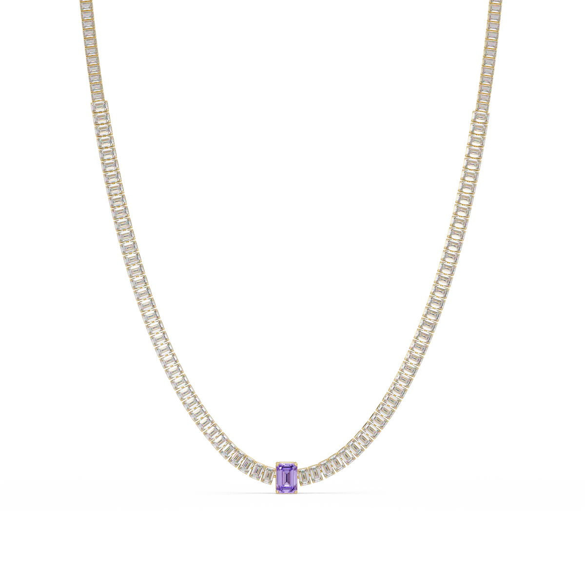 24.0 CTW Emerald-Cut Colorstone Necklace – CAD image 6