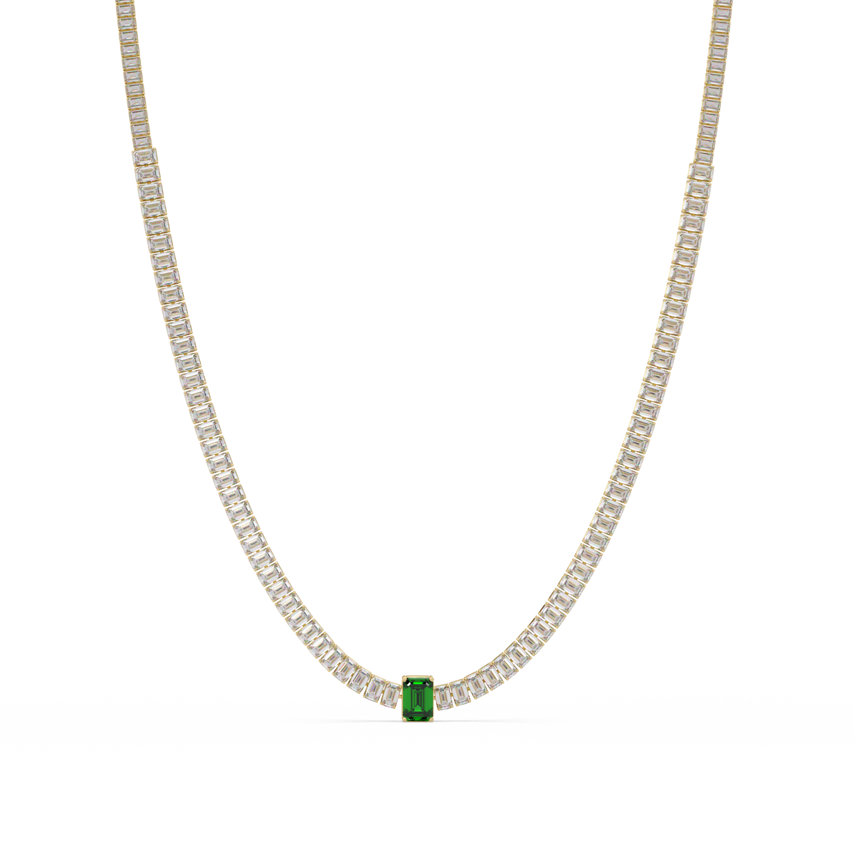 24.0 CTW Emerald-Cut Colorstone Necklace – CAD image 7