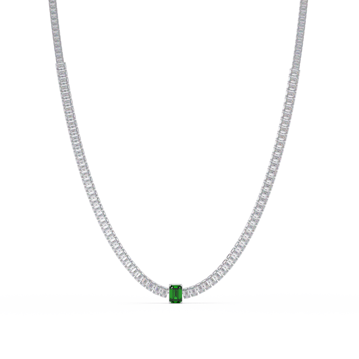 24.0 CTW Emerald-Cut Colorstone Necklace – CAD image 8