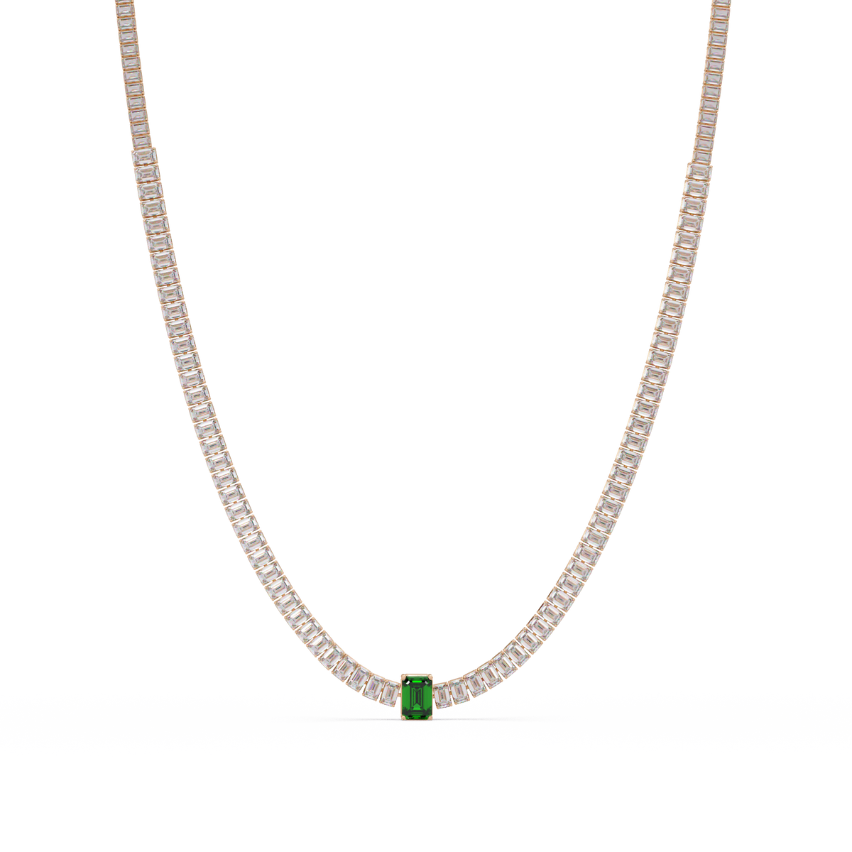 24.0 CTW Emerald-Cut Colorstone Necklace – CAD image 9