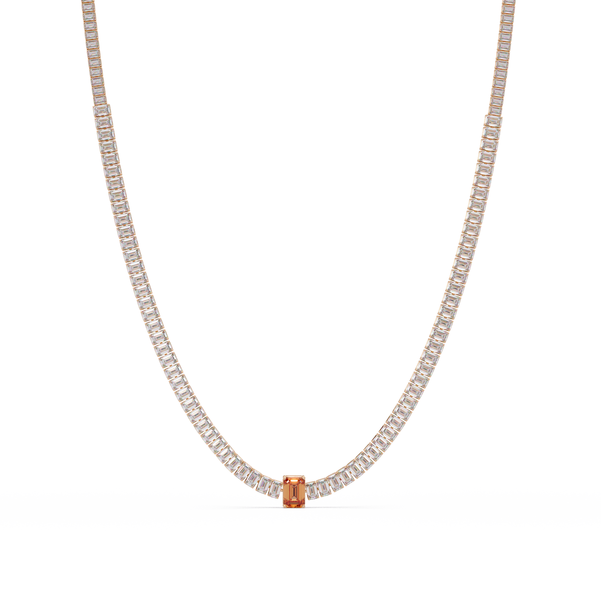 24.0 CTW Emerald-Cut Colorstone Necklace – CAD image 10