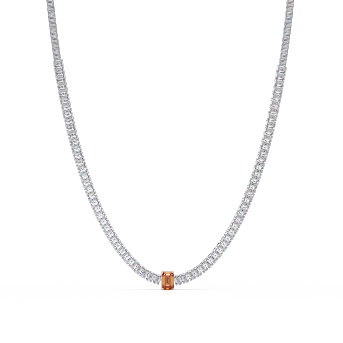 24.0 CTW Emerald-Cut Colorstone Necklace – CAD image 11
