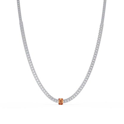 24.0 CTW Emerald-Cut Colorstone Necklace – CAD image 11