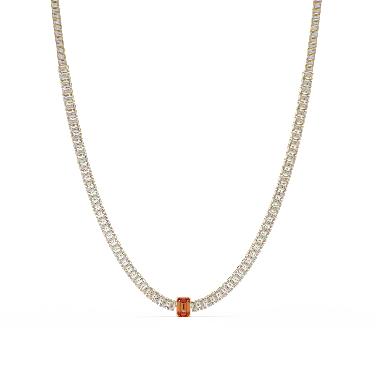 24.0 CTW Emerald-Cut Colorstone Necklace – CAD image 12