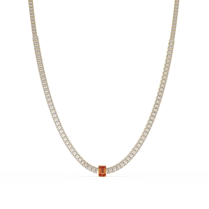 24.0 CTW Emerald-Cut Colorstone Necklace – CAD image 12