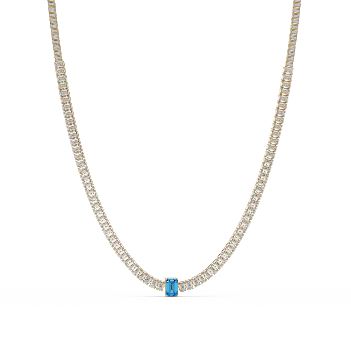24.0 CTW Emerald-Cut Colorstone Necklace – CAD image 13