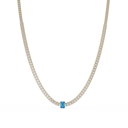 24.0 CTW Emerald-Cut Colorstone Necklace – CAD image 13
