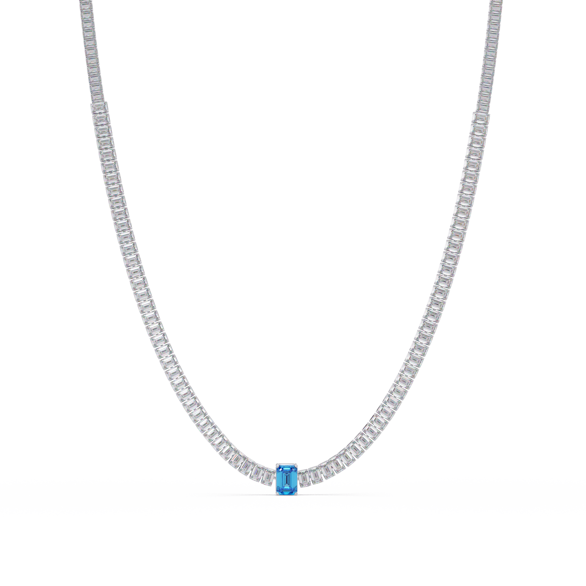 24.0 CTW Emerald-Cut Colorstone Necklace – CAD image 14