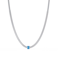 24.0 CTW Emerald-Cut Colorstone Necklace – CAD image 14