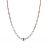 24.0 CTW Emerald-Cut Colorstone Necklace – CAD image 15