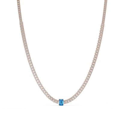 24.0 CTW Emerald-Cut Colorstone Necklace – CAD image 15
