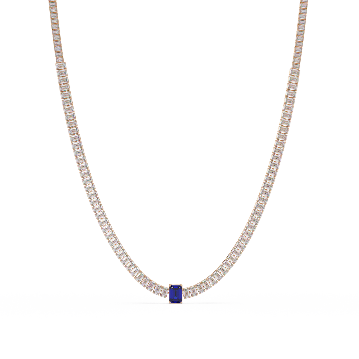 24.0 CTW Emerald-Cut Colorstone Necklace – CAD image 16