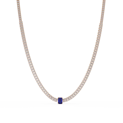 24.0 CTW Emerald-Cut Colorstone Necklace – CAD image 16
