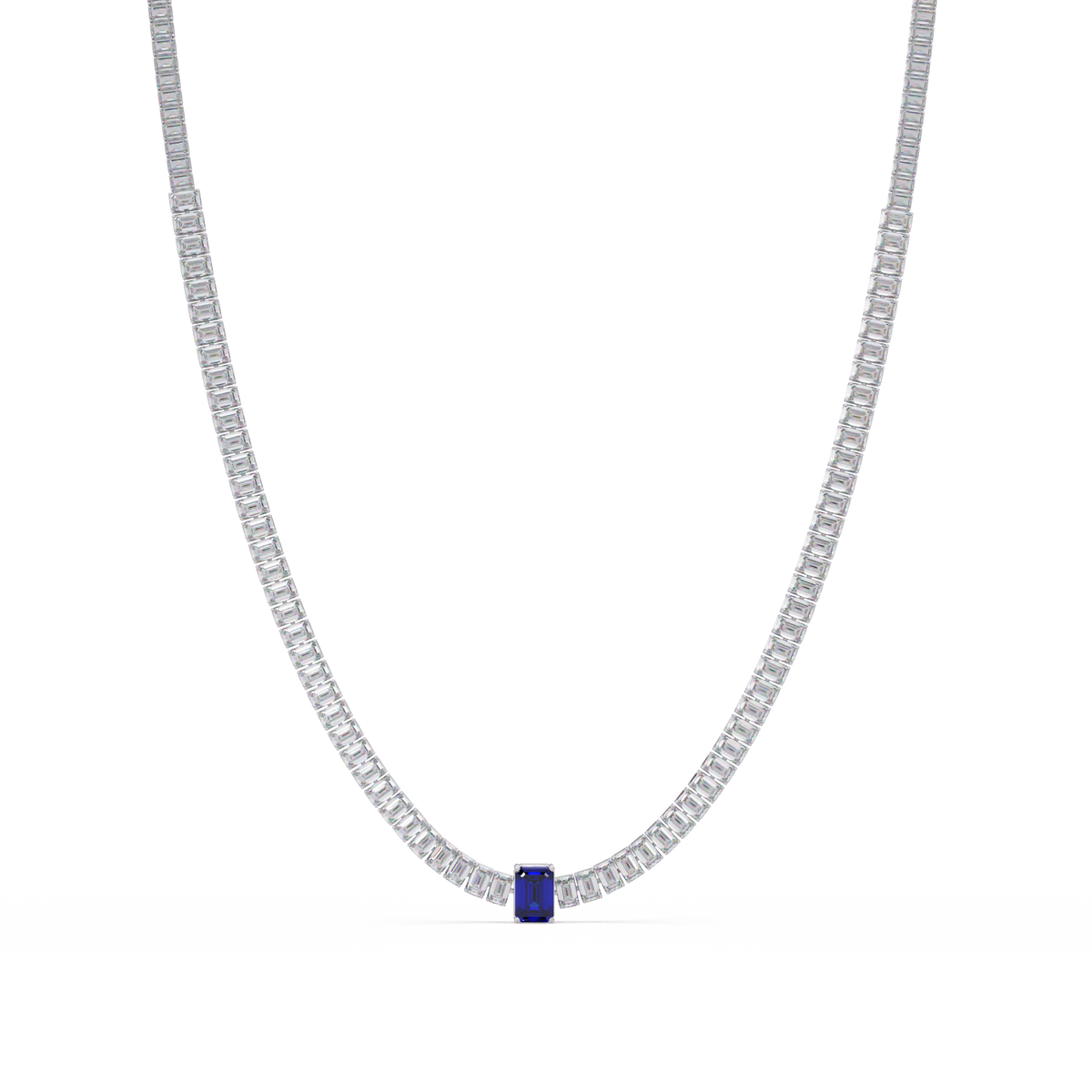 24.0 CTW Emerald-Cut Colorstone Necklace – CAD image 17