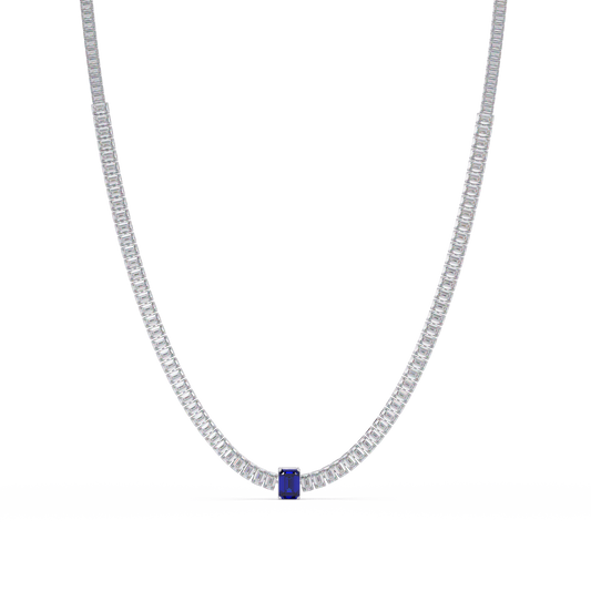 24.0 CTW Emerald-Cut Colorstone Necklace – CAD image 17