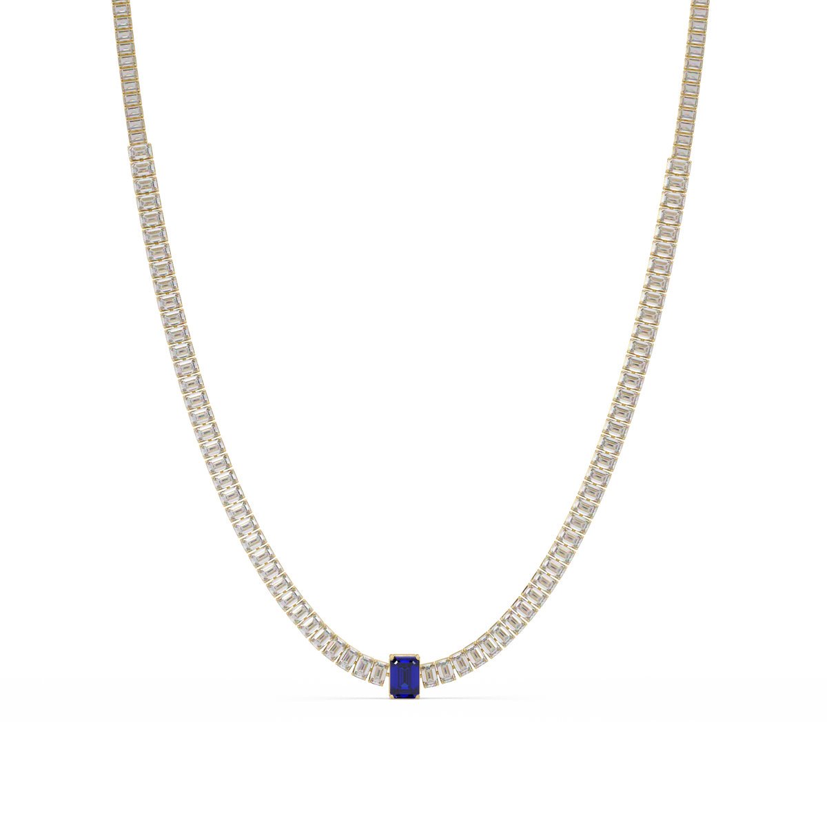 24.0 CTW Emerald-Cut Colorstone Necklace – CAD image 18