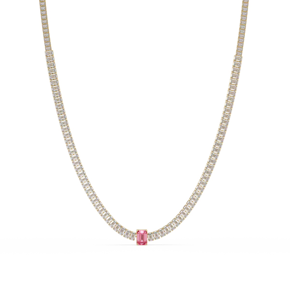 24.0 CTW Emerald-Cut Colorstone Necklace – CAD image 19