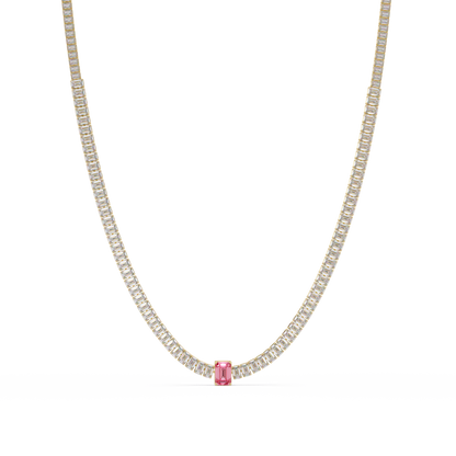 24.0 CTW Emerald-Cut Colorstone Necklace – CAD image 19