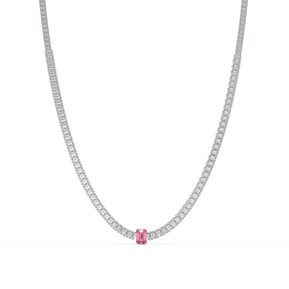 24.0 CTW Emerald-Cut Colorstone Necklace – CAD image 20