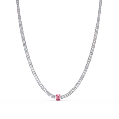 24.0 CTW Emerald-Cut Colorstone Necklace – CAD image 20