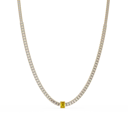 24.0 CTW Emerald-Cut Colorstone Necklace – CAD image 25
