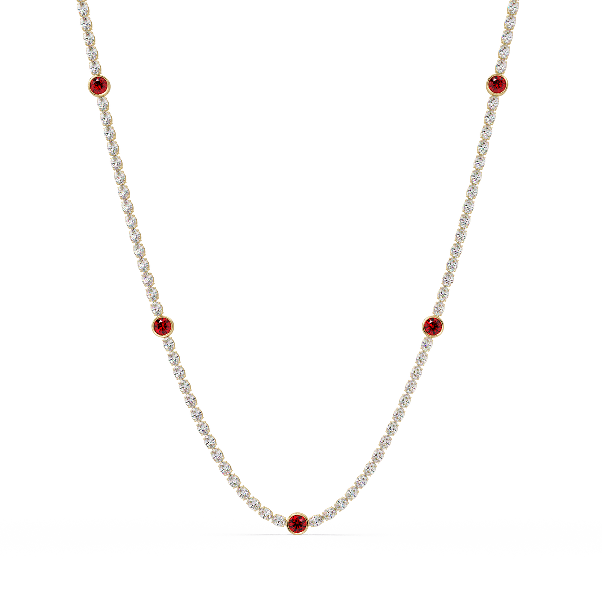 12.3 CTW Oval & Round Colorstone Necklace