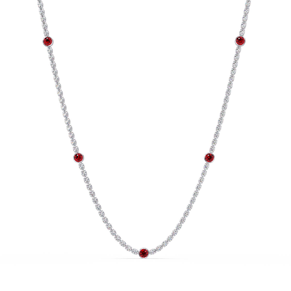 12.3 CTW Oval & Round Colorstone Necklace