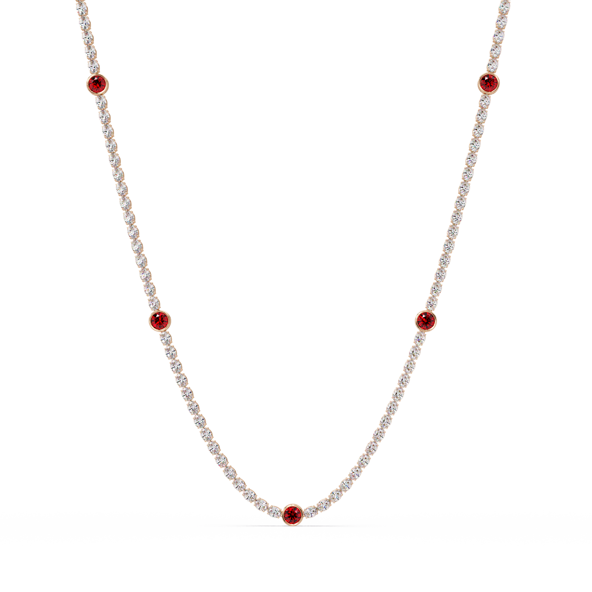 12.3 CTW Oval & Round Colorstone Necklace