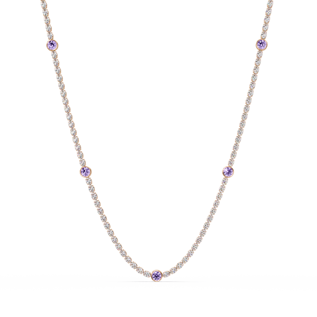 12.3 CTW Oval & Round Colorstone Necklace