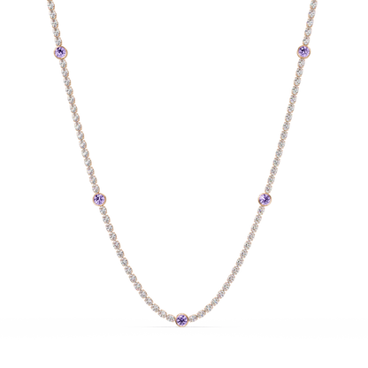 12.3 CTW Oval & Round Colorstone Necklace