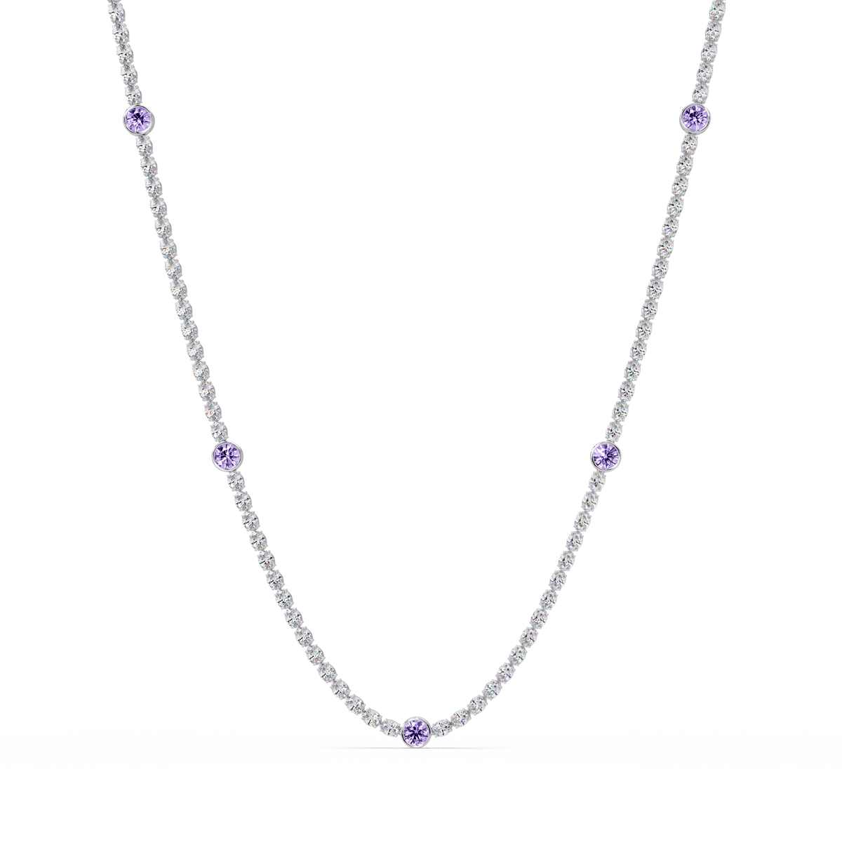 12.3 CTW Oval & Round Colorstone Necklace