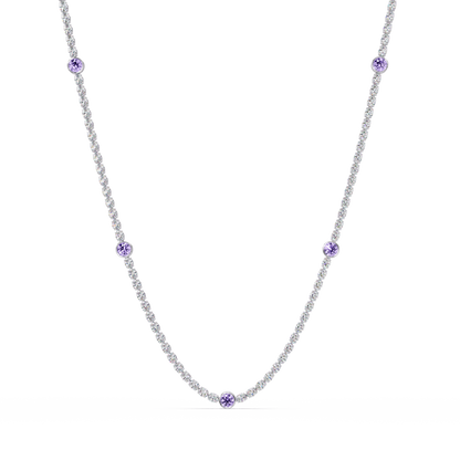 12.3 CTW Oval & Round Colorstone Necklace