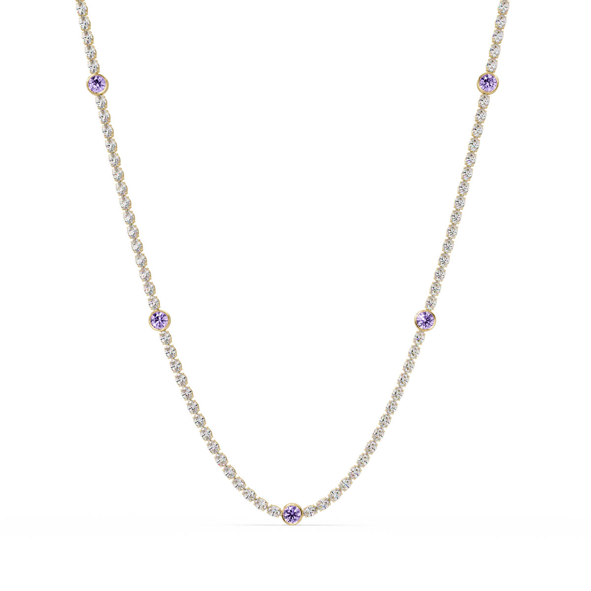 12.3 CTW Oval & Round Colorstone Necklace