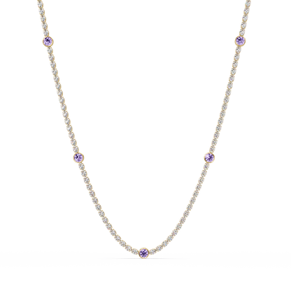12.3 CTW Oval & Round Colorstone Necklace