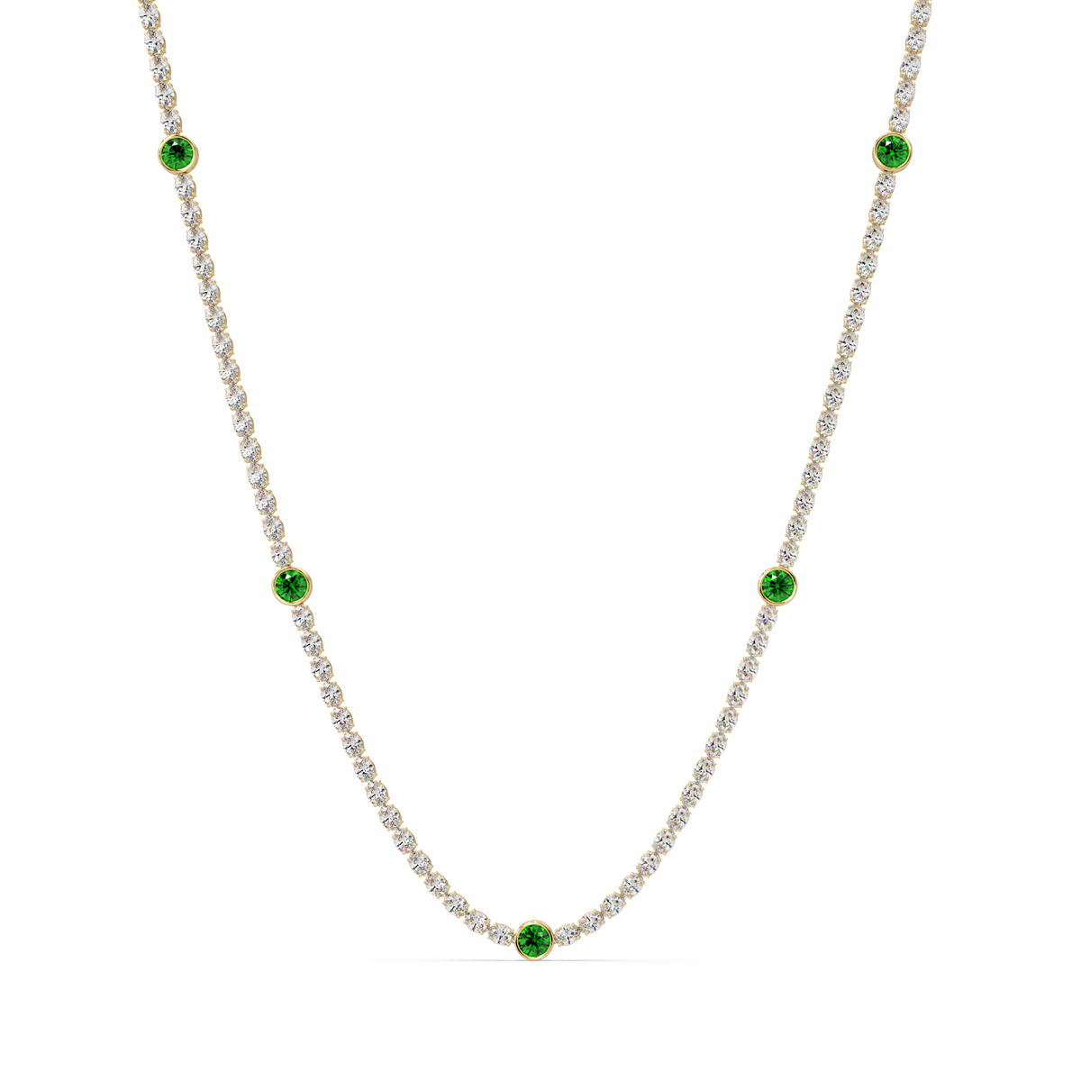 12.3 CTW Oval & Round Colorstone Necklace