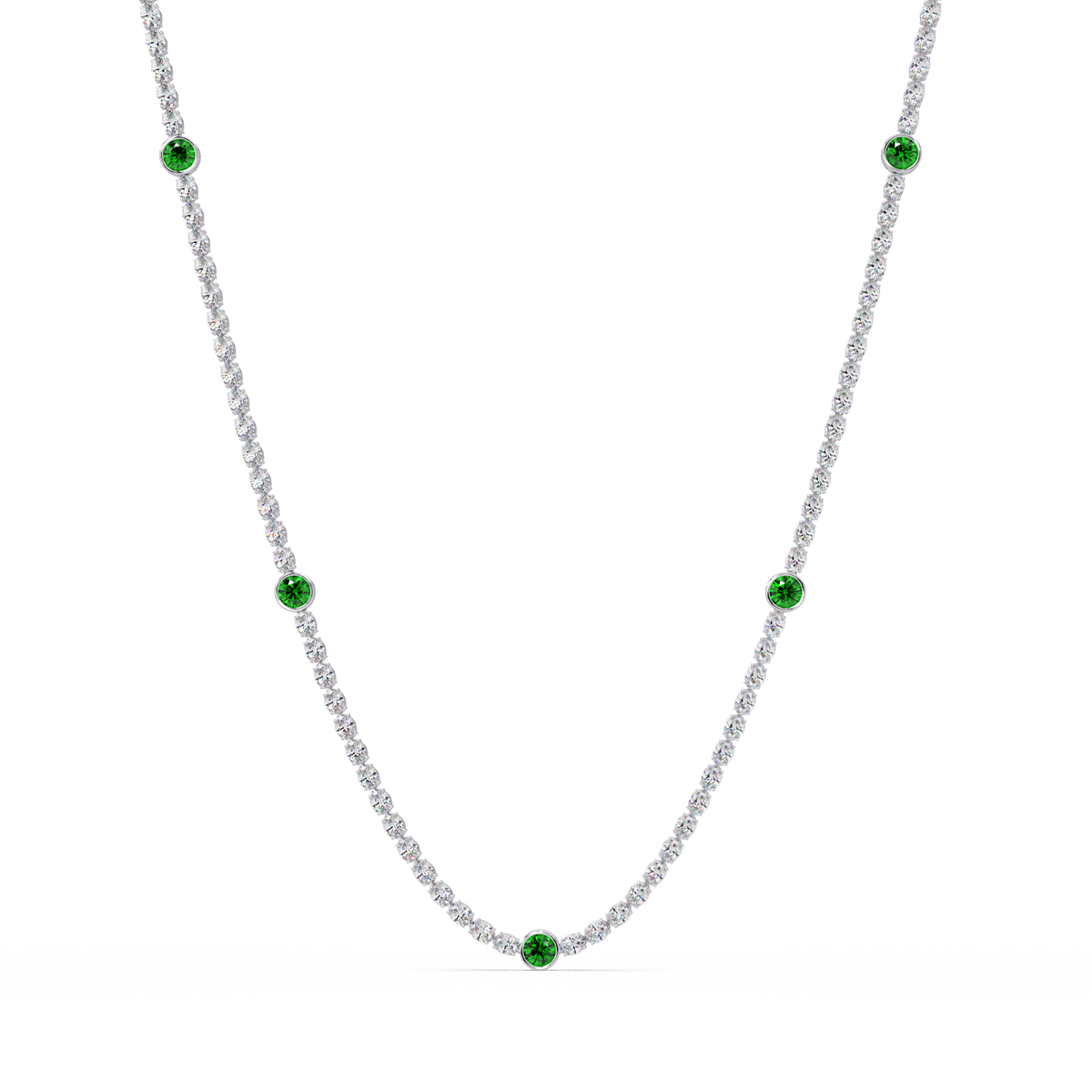12.3 CTW Oval & Round Colorstone Necklace