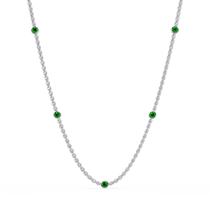12.3 CTW Oval & Round Colorstone Necklace