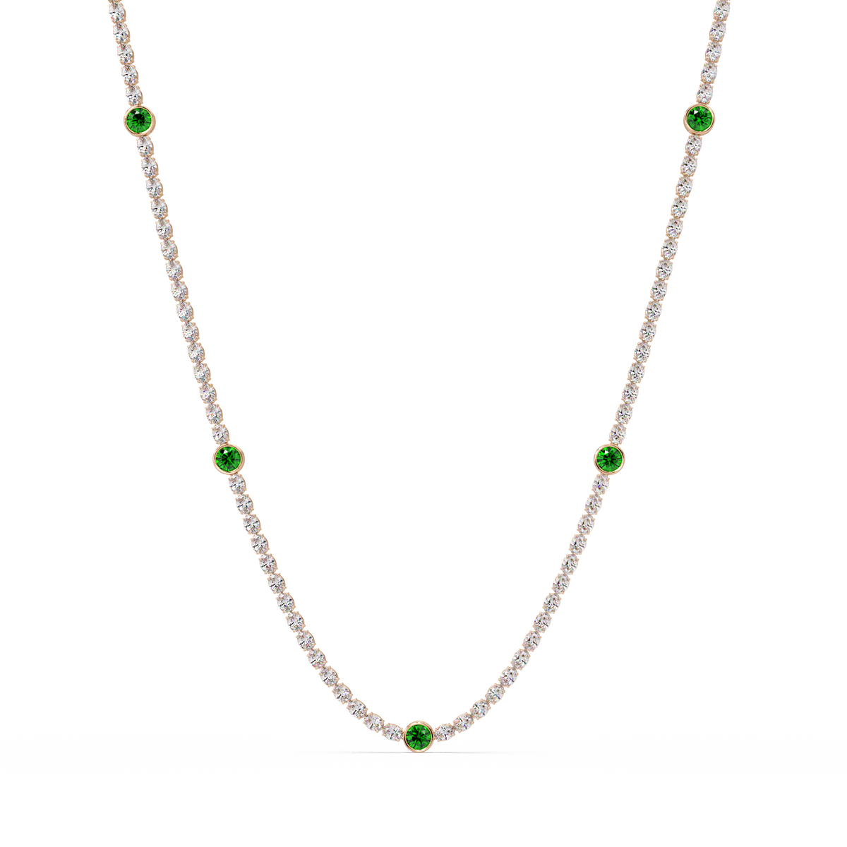 12.3 CTW Oval & Round Colorstone Necklace