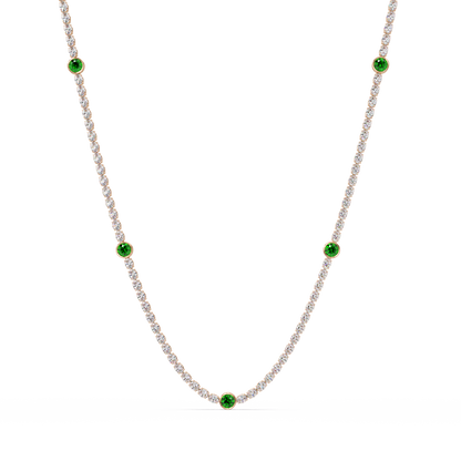 12.3 CTW Oval & Round Colorstone Necklace