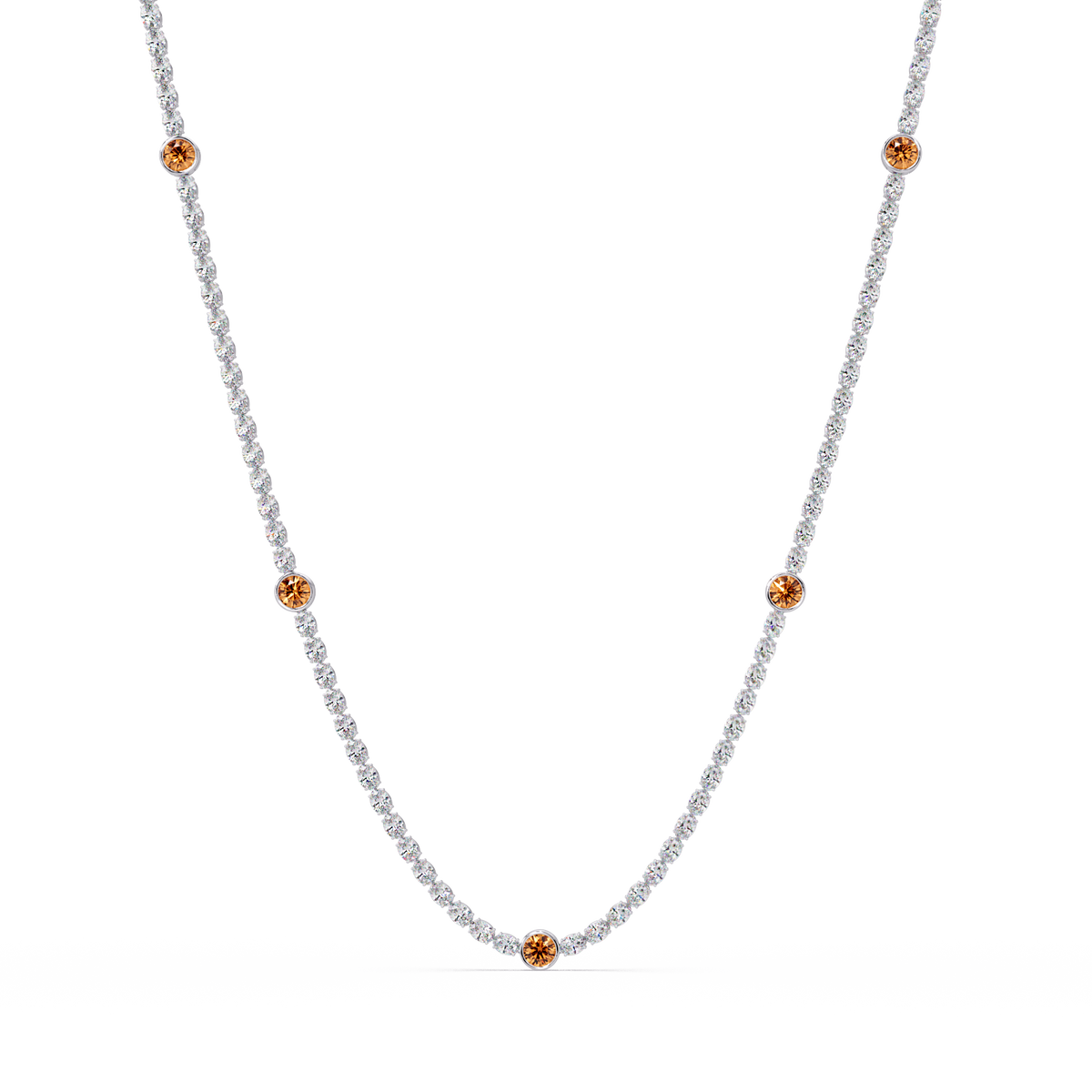 12.3 CTW Oval & Round Colorstone Necklace