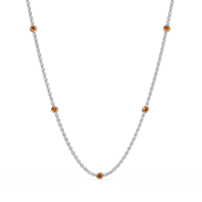 12.3 CTW Oval & Round Colorstone Necklace