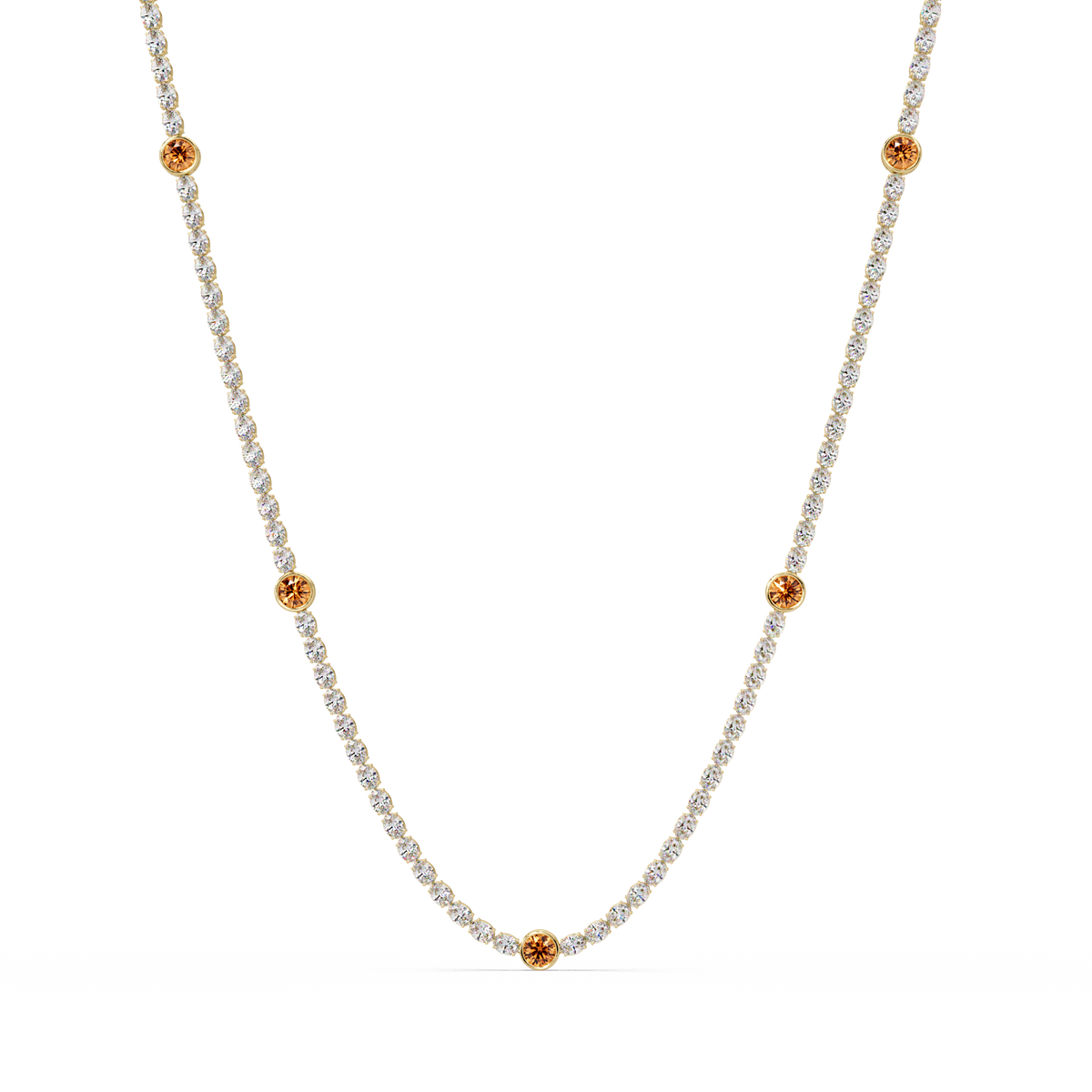 12.3 CTW Oval & Round Colorstone Necklace